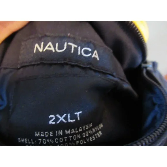 Nautica men reversible fleece lined winter coat jacket 2XLT blue yellow